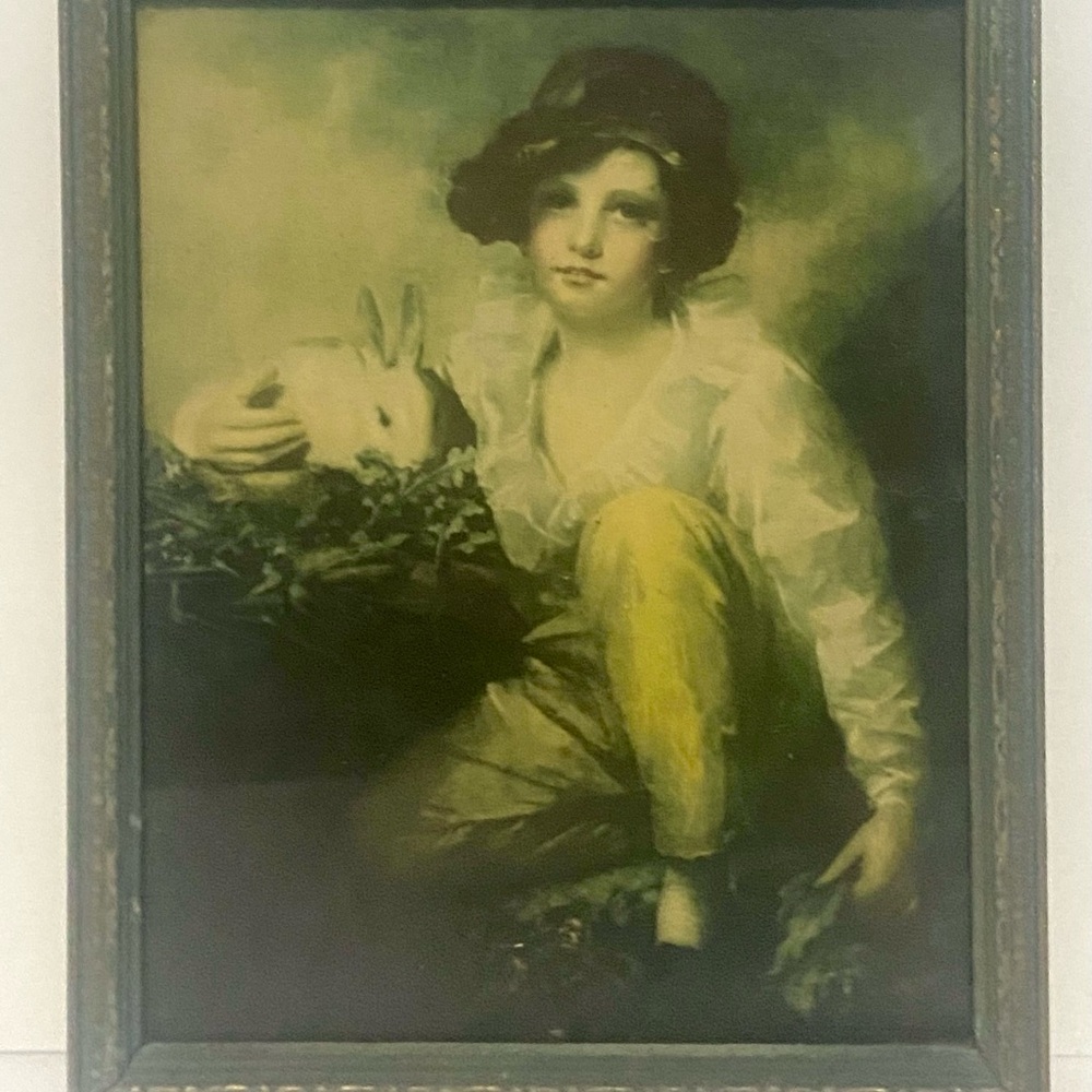“Boy and Rabbit" Framed Print by Sir Henry Raeburn 8 X 10”
